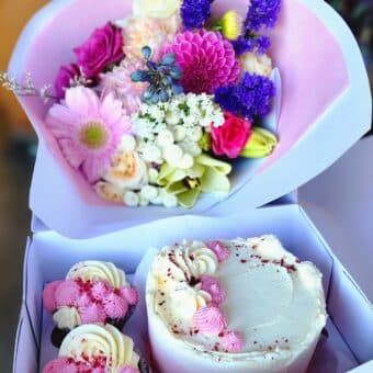 Cake Bento Box and Blooms